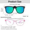 Long Keeper Kids Polarized Clip On Sunglasses Teen Boys Girls Square Flip Up Clip-on Sunglasses Over Glasses (Green (Mirrored Coating)) view 2
