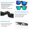 Long Keeper Kids Polarized Clip On Sunglasses Teen Boys Girls Square Flip Up Clip-on Sunglasses Over Glasses (Green (Mirrored Coating)) view 3