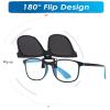 Long Keeper Kids Polarized Clip On Sunglasses Teen Boys Girls Square Flip Up Clip-on Sunglasses Over Glasses (Green (Mirrored Coating)) view 4