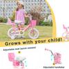 Glerc Maggie Girls Bike, 12 Inch Kids Bike for 3-5 Years Old Children, Princess Style Toddler Bike with Doll-Seat & Basket & Training Wheels, Pink & White view 4