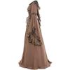 tuduoms Women's Renaissance Regency Dress Long Ball Gown Plus Size Halloween Cosplay Medieval Dress Vintage Celtic Costumes Khaki view 2