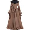 tuduoms Women's Renaissance Regency Dress Long Ball Gown Plus Size Halloween Cosplay Medieval Dress Vintage Celtic Costumes Khaki view 3