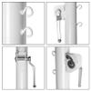Aoneky Permanent Adjustable Volleyball Post System - Complete Set with 2 Steel Poles & Ground Sleeves, 6 Height Settings (5.08-7.97 ft) for Badminton & Volleyball, Includes Winch for In-Ground Install view 3