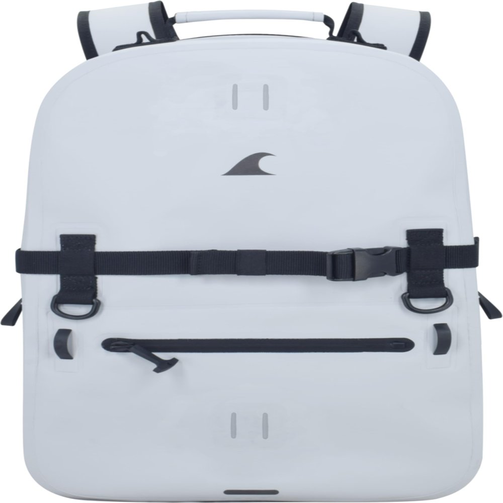 Breakwater Supply Fogland Waterproof IP68 Submersible Backpack | Laptop Sleeve & Airtight Zippers for Outdoors, Travel, Boating, Kayaking, Surfing, Floating Dry Bag, Unisex, TPU (Fog White, 25L)