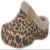 ChayChax Women and Men Fur Lined Clogs Memory Foam Warm Fuzzy Slippers Winter Waterproof Indoor Outdoor Slipper, Leopard Print, 8.5-9 Women/7.5-8 Men view 1