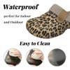 ChayChax Women and Men Fur Lined Clogs Memory Foam Warm Fuzzy Slippers Winter Waterproof Indoor Outdoor Slipper, Leopard Print, 8.5-9 Women/7.5-8 Men view 4