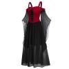 Medieval Costume Women with Corset, Gothic Clothes Cold Shoulder Steampunk Corset Dress Butterfly Sleeve Maxi Dress view 3