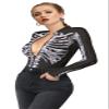 Honeystore Women's Skeleton Tight 1-Piece Swimsuit Halloween Party Bodycon Outfit BKAM-001 L view 3