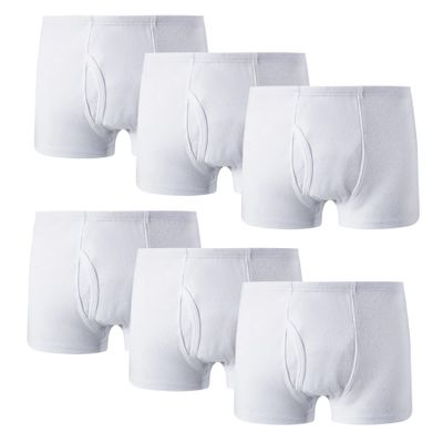 Family Feeling 6 Packs Big Boys' Cotton white Boxer Brief Underwear Size 12