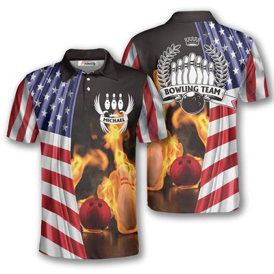 PRIMESTY Custom Bowling Shirts for Men, Personalized Bowling Jerseys with Name and Team Name, Custom Bowling Polo Shirts