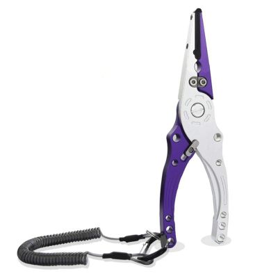 XIXIDIAN Fishing Pliers, Aluminum Alloy Fishing Accessories, Fishing Gear Fishing Pliers Hook Remover Split Ring, for Angler Friends or Family (Color : Purple)