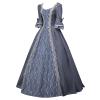 tuduoms Women's Renaissance Regency Dress Long Ball Gown Plus Size Halloween Cosplay Costumes 18th Century Medieval Dresses Gray view 4