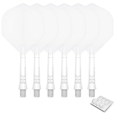 CyeeLife 6pcs Molded Dart Flights and Shafts,one Piece Integrated Accessory CF02A White-M