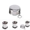 Stainless Steel Camping Mug Camping Folding Cup, Portable Outdoor Travel Demountable foldable Cup with Keychain For Survival, Hiking, Picnic(L) view 2