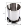 Stainless Steel Camping Mug Camping Folding Cup, Portable Outdoor Travel Demountable foldable Cup with Keychain For Survival, Hiking, Picnic(L) view 3