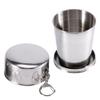 Stainless Steel Camping Mug Camping Folding Cup, Portable Outdoor Travel Demountable foldable Cup with Keychain For Survival, Hiking, Picnic(L) view 4