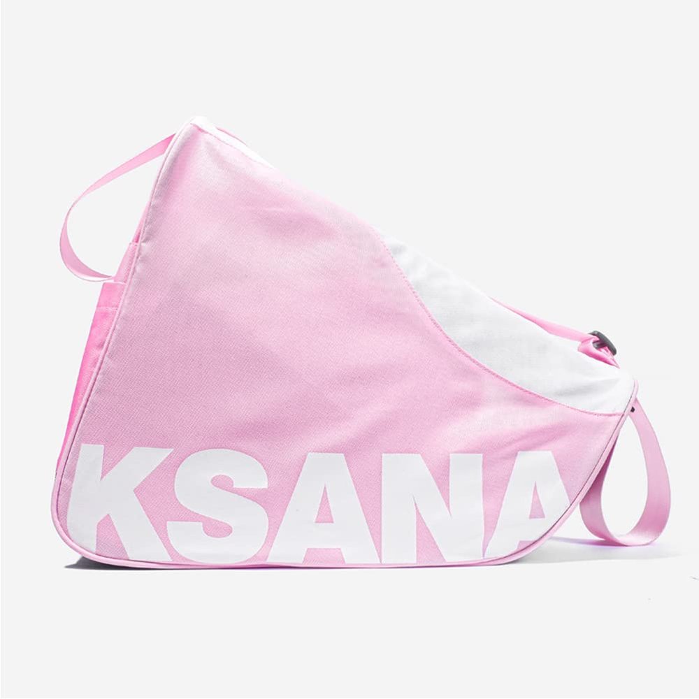 KAUYITWA Roller Skate Bag for Women Men and Adults Roller Skate Accessories,Breathable Ice Skate Bags with Adjustable Shoulder Strap. (Pink)