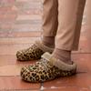 ChayChax Women and Men Fur Lined Clogs Memory Foam Warm Fuzzy Slippers Winter Waterproof Indoor Outdoor Slipper, Leopard Print, 11-11.5 Women/9.5-10 Men view 3