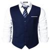 ZEROYAA Men's Hipster Urban Design 3 Pockets Business Formal Dress Vest for Suit Tuxedo ZLSV16-1-Navy White X-Large view 1