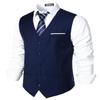 ZEROYAA Men's Hipster Urban Design 3 Pockets Business Formal Dress Vest for Suit Tuxedo ZLSV16-1-Navy White X-Large view 2