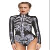 Honeystore Women's Skeleton Tight 1-Piece Swimsuit Halloween Party Bodycon Outfit BKAM-001 XL view 4