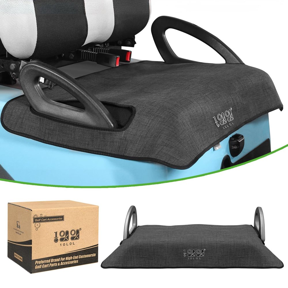10L0L Golf Cart Seat Covers Compatible with EZGO TXT/RXV & Club Car DS/Precedent, Non-Slip Golf Cart Towel for 2/4 Person Seats, Universal Accessories for Seat Blanket (50 x 30 Inches)-Dark Gray