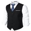 ZEROYAA Men's Hipster Urban Design 3 Pockets Business Formal Dress Vest for Suit Tuxedo ZLSV16-1-Black White Medium view 2