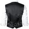 ZEROYAA Men's Hipster Urban Design 3 Pockets Business Formal Dress Vest for Suit Tuxedo ZLSV16-1-Black White Medium view 3