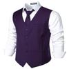 ZEROYAA Men's Hipster Urban Design 3 Pockets Business Formal Dress Vest for Suit Tuxedo ZLSV16-Dark Purple XX-Large view 2