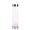 SAHKGYE 550 Ml Natural Crystal Water Bottle Reusable Gem Water Bottle Elixir Quartz Crystal Healing Elixir Point Reiki Crystal Gem Infused Water Bottle Energy Water Bottle (Color : Pink Crystal) view 1
