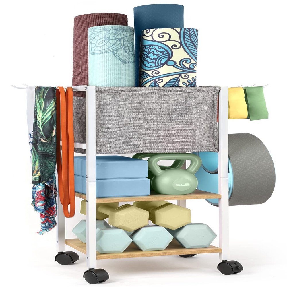 Weight Rack Dumbbell Rack Garage Storage Organization Garage Shelving Yoga Mat Storage Rack Home Gym Equipment Workout Equipment Storage Organizer Yoga Mat Holder Gym Essentials Women Men Fitness