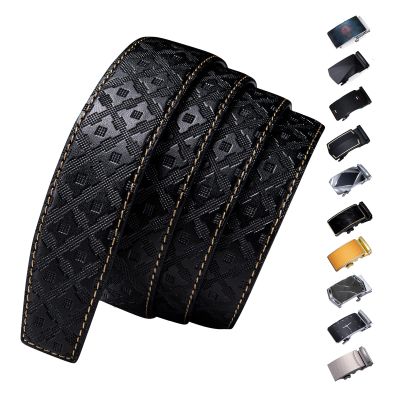 Barry.Wang Mens Belt Leather Ratchet Buckle for Men, 1 3/8" Slide Strap Casual Dress Adjustable Replacement
