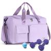 FIORETTO Women's Gym Duffle Bag with Shoes Compartment, 37L Capacity, Ideal for Travel, Gym, Sports, Duffel, Weekender, Lavender view 1