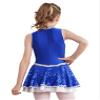 Oyolan Kids Girls Shiny Sequins Cheer Leader Uniform Outfit Sleeveless Zipper Back Cheerleading Dance Dress Royal Blue 10 Years view 2
