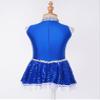 Oyolan Kids Girls Shiny Sequins Cheer Leader Uniform Outfit Sleeveless Zipper Back Cheerleading Dance Dress Royal Blue 10 Years view 4