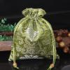 Only My Live Home 2pcs Large Flower Chinese Silk Brocade Jewelry Pouch Drawstring Gift Packaging Long Necklace Sweater Chain Storage Bag (green (2 pcs)) view 1