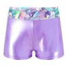 YONGHS Kids Girls Shiny Metallic Gymnastics Shorts Ballet Dance Shorts Workout Bottom Hot Pants Bright Shadow Pink 14 Years view 1