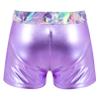 YONGHS Kids Girls Shiny Metallic Gymnastics Shorts Ballet Dance Shorts Workout Bottom Hot Pants Bright Shadow Pink 14 Years view 2