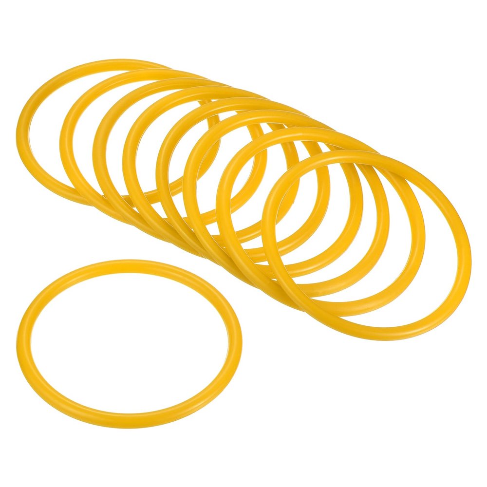 PATIKIL Carnival Ring-Toss Rings 8cm ID, 12 Pack Plastic Small Hoop for Outdoor Party Favor Game Booth, Yellow