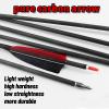 OBTOUTDOOR 12 Pack Pure Carbon Arrow Hunting Arrows Spine 400 Archery Arrows for Recurve Bow Compound Bow Longbow Traditional Bow Arrows with 4" Turkey Feathers (31Inch) view 2