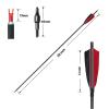 OBTOUTDOOR 12 Pack Archery Arrows Spine 600 Pure Carbon Feather Arrows with 4" Turkey Feathers and Removable Tips for Compound Recurve Longbow Adult Youth Shooting (29Inch) view 3