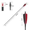 OBTOUTDOOR 12 Pack Archery Arrows Spine 600 Pure Carbon Feather Arrows with 4" Turkey Feathers and Removable Tips for Compound Recurve Longbow Adult Youth Shooting (30Inch) view 3