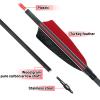 OBTOUTDOOR 12 Pack Archery Arrows Spine 600 Pure Carbon Feather Arrows with 4" Turkey Feathers and Removable Tips for Compound Recurve Longbow Adult Youth Shooting (30Inch) view 4