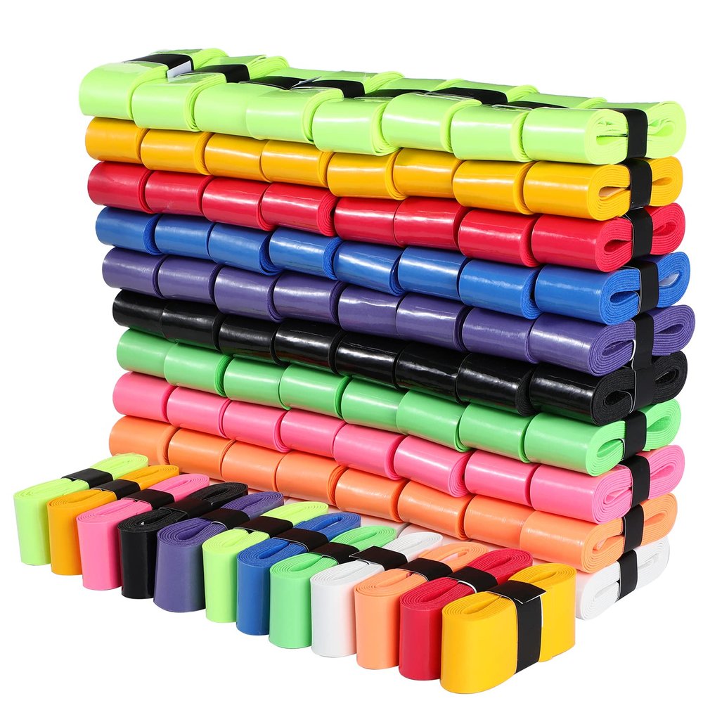 Pangda 100 Pieces Tennis Badminton Racket Overgrips Bulk Tennis Racket Grip Tape for Anti-Slip and Absorbent Grip (Colorful)