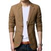 Men's 2 Buttons Casual Sport Coats Lightweight Single Breasted Slim Fit Suit Blazer Cotton Formal Dress Jackets (Khaki,3X-Large) view 1