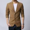 Men's 2 Buttons Casual Sport Coats Lightweight Single Breasted Slim Fit Suit Blazer Cotton Formal Dress Jackets (Khaki,3X-Large) view 3
