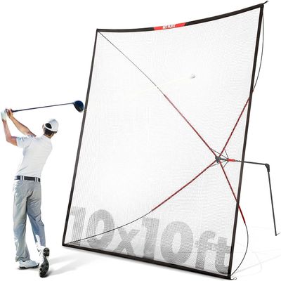 NET PLAYZ Golf Practice Auto Return Net,10Ftx10Ft, Quick Set-up, Multi-Angle Adjustment, Golf Rebound net, Outdoor Training net (NOG001402028)