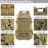 LIMHOO Tactical Backpack for Men Military Molle Bag Hiking Day Pack 27L Army Waterproof EDC Rucksack with USA Flag Patch (Khaki) view 3