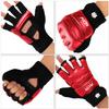 FitsT4 Sports Half Mitts MMA UFC Training Boxing Punch Bag Kickboxing Sparring Grappling Martial Arts Muay Thai Taekwondo Wrist Wraps Support Gloves for Women Men Kids Red XS view 4