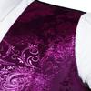 ZEROYAA Mens Hipster Metallic Paisley Printed Single Breasted V-Neck Suit Vest/Tuxedo Waistcoat Z49-Purple Large view 4